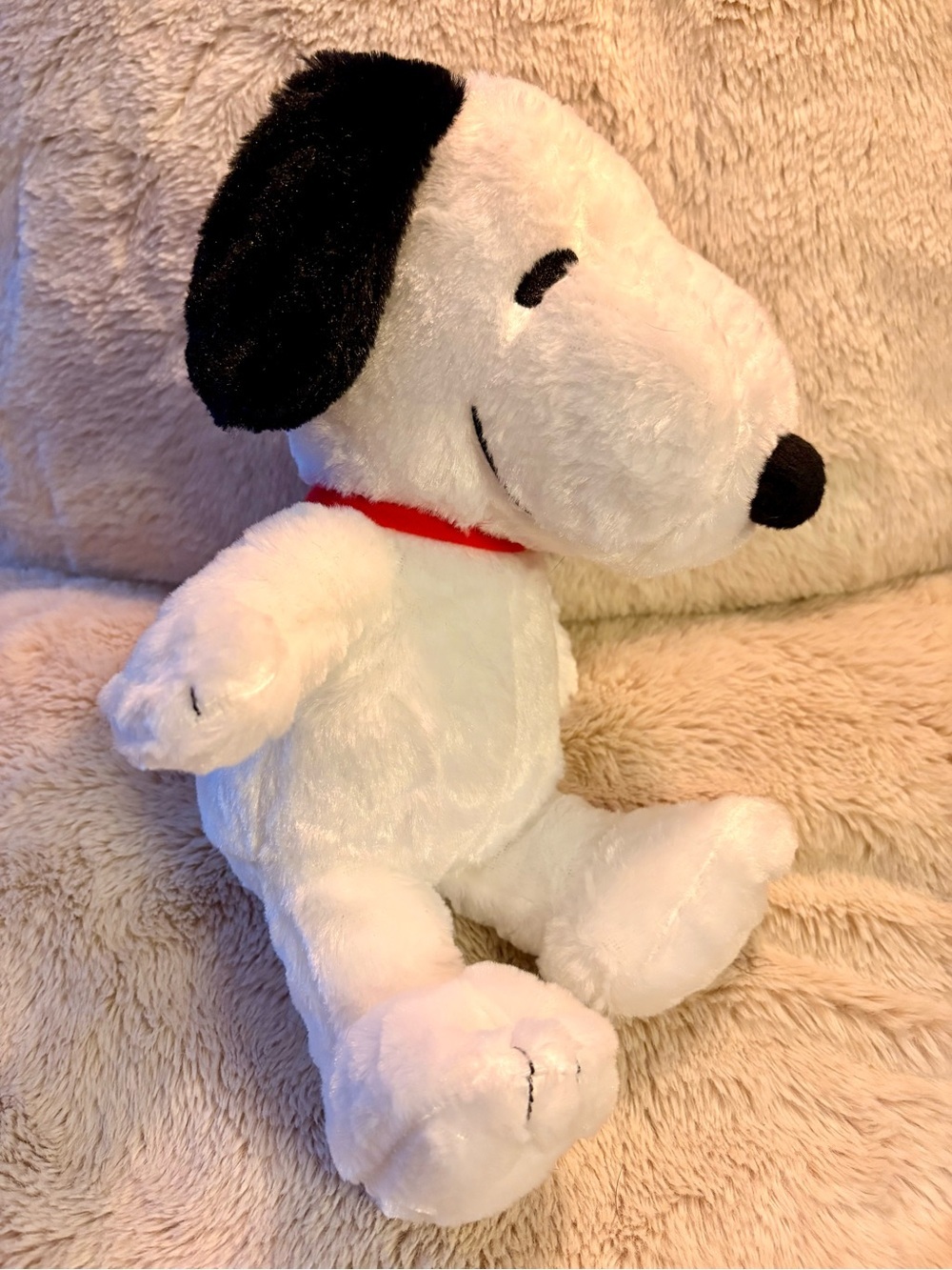 Kohl's Cares Peanuts Snoopy Plush Dog Toy - White, Black & Red Collar Stuffed